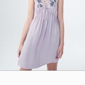 Aeropostale Lavender Lace-Up Mini Dress